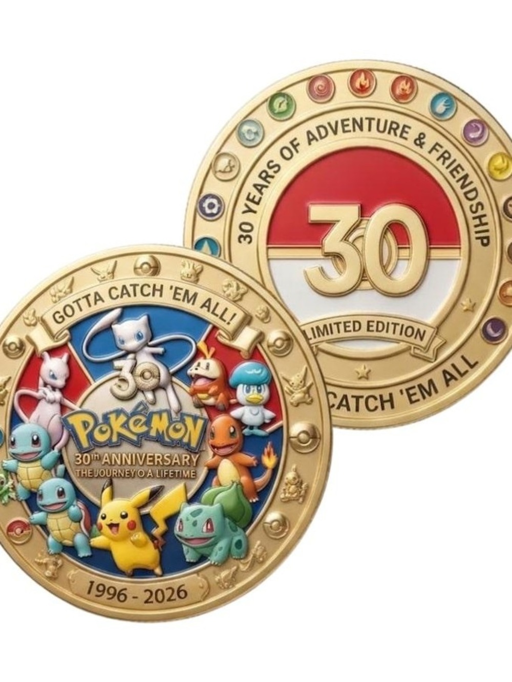 Pokémon 30th Anniversary Commemorative Premium Collectible Coin